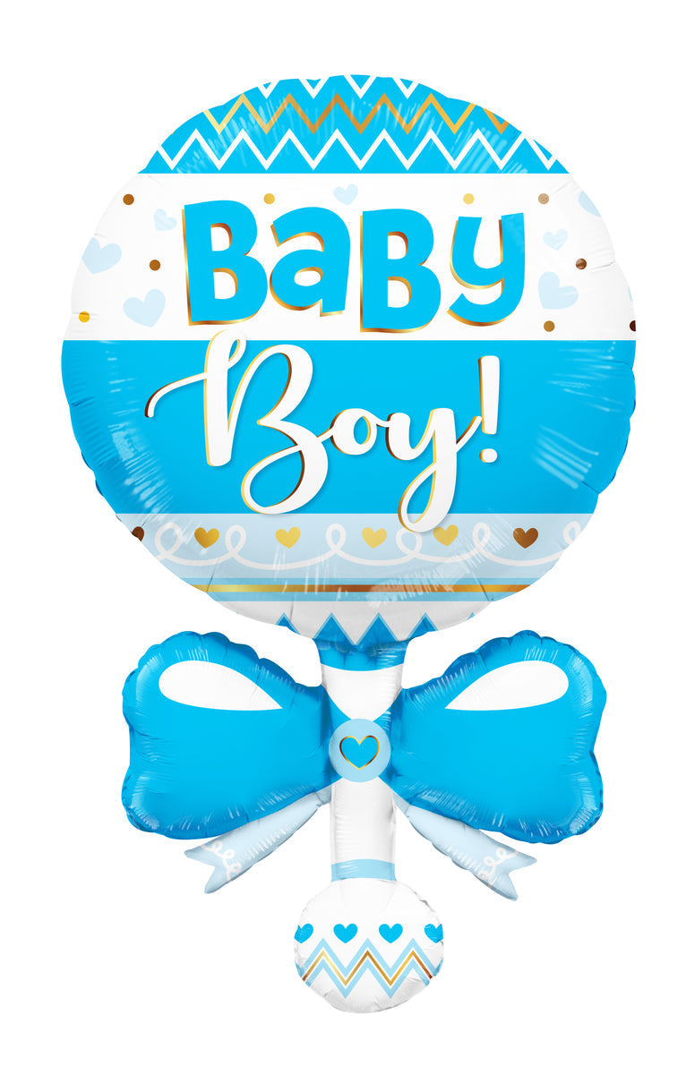 Baby Boy Rattle Blue 36″ balloon BS14