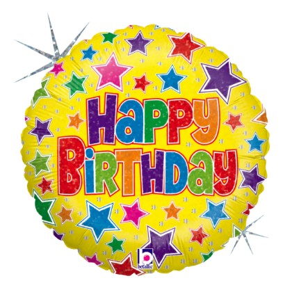 Happy Birthday stars 18" Inches - B87