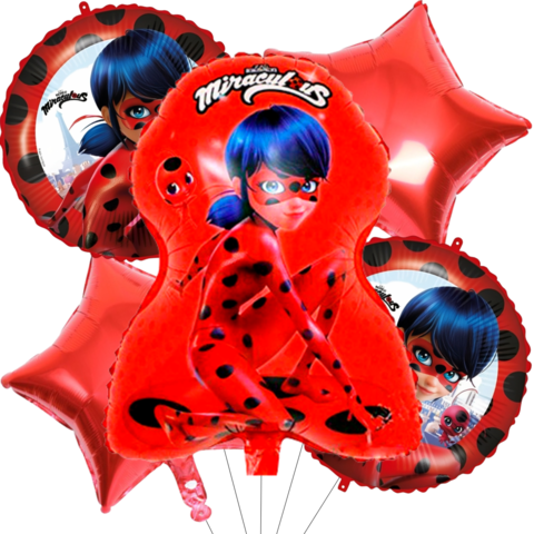 5pcs Miraculous Ladybug Balloon Set -KB#44