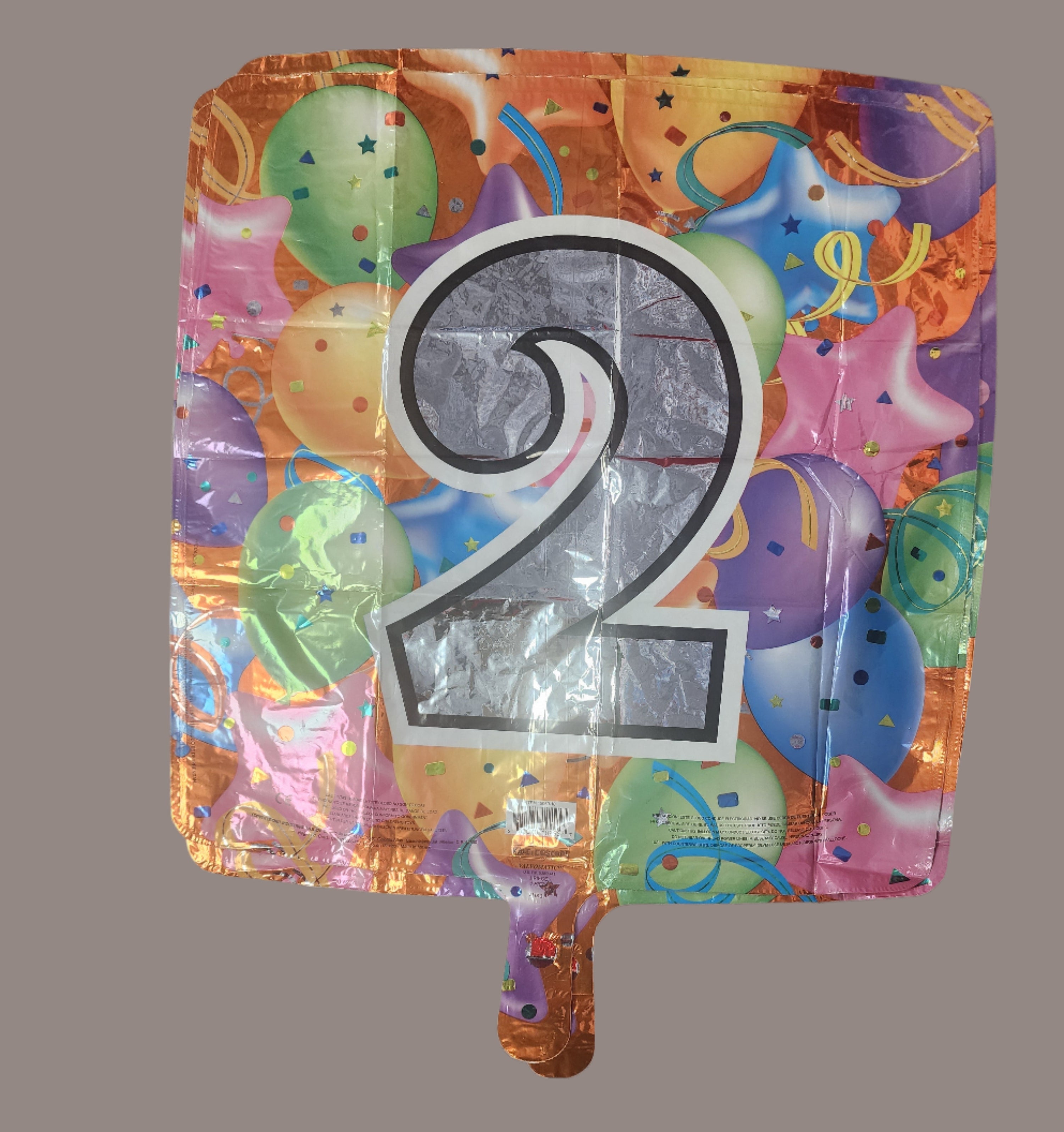 Colorful Number Two Foil Balloon – 18" (AB2)