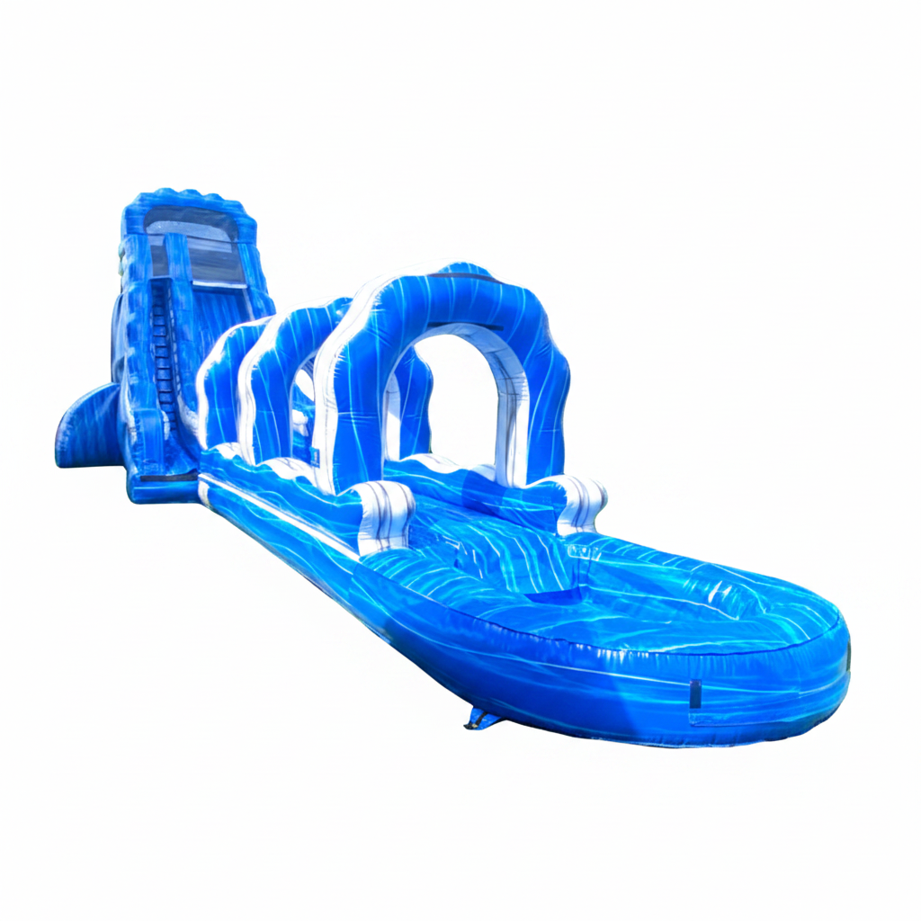 24ft Blue Marble Waterslide with Slip N Slide