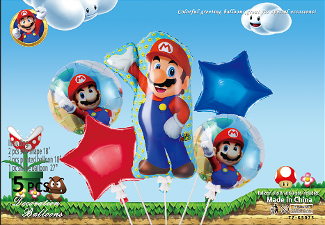5pcs Mario Balloon