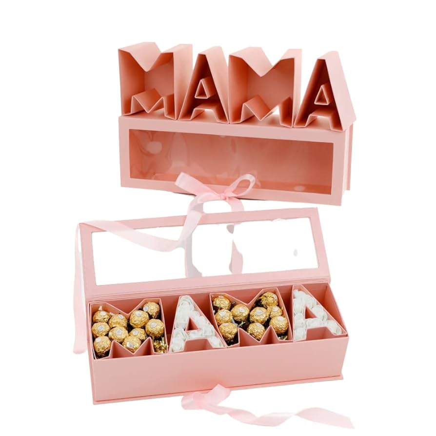 Mom Clear Window Flower & Chocolate Box