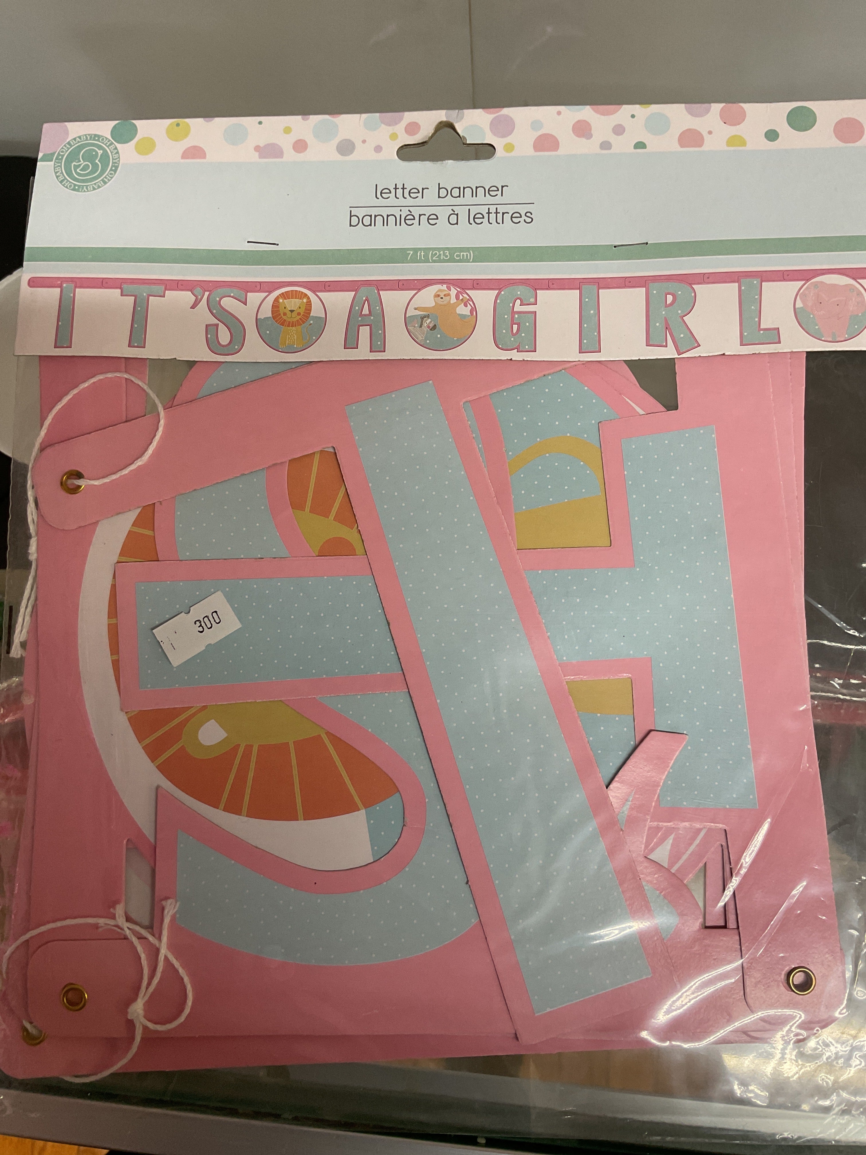 It’s a girl letter banner with animals BS34