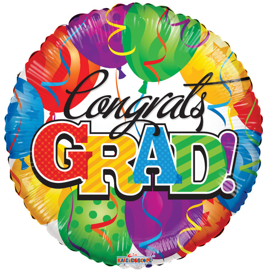 CONGRATS GRAD! MULTICOLOR 18" BALLOON -G24