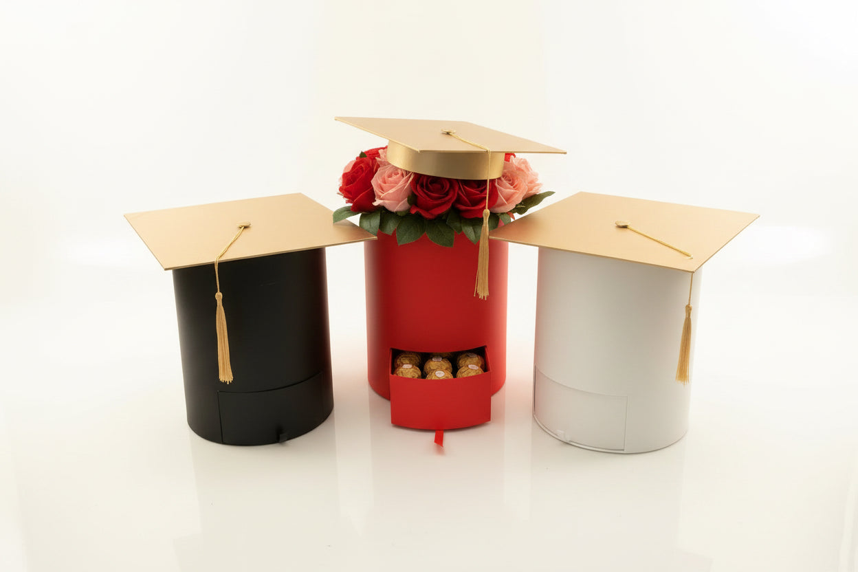 Graduation Cap Rose Box