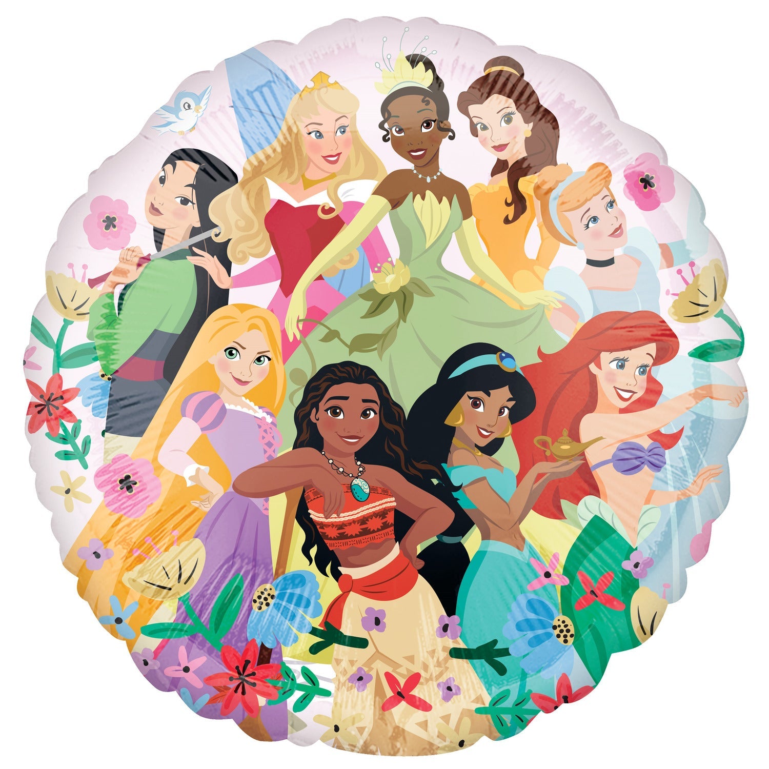 9 Princesses Round Mylar 18''Balloon P67