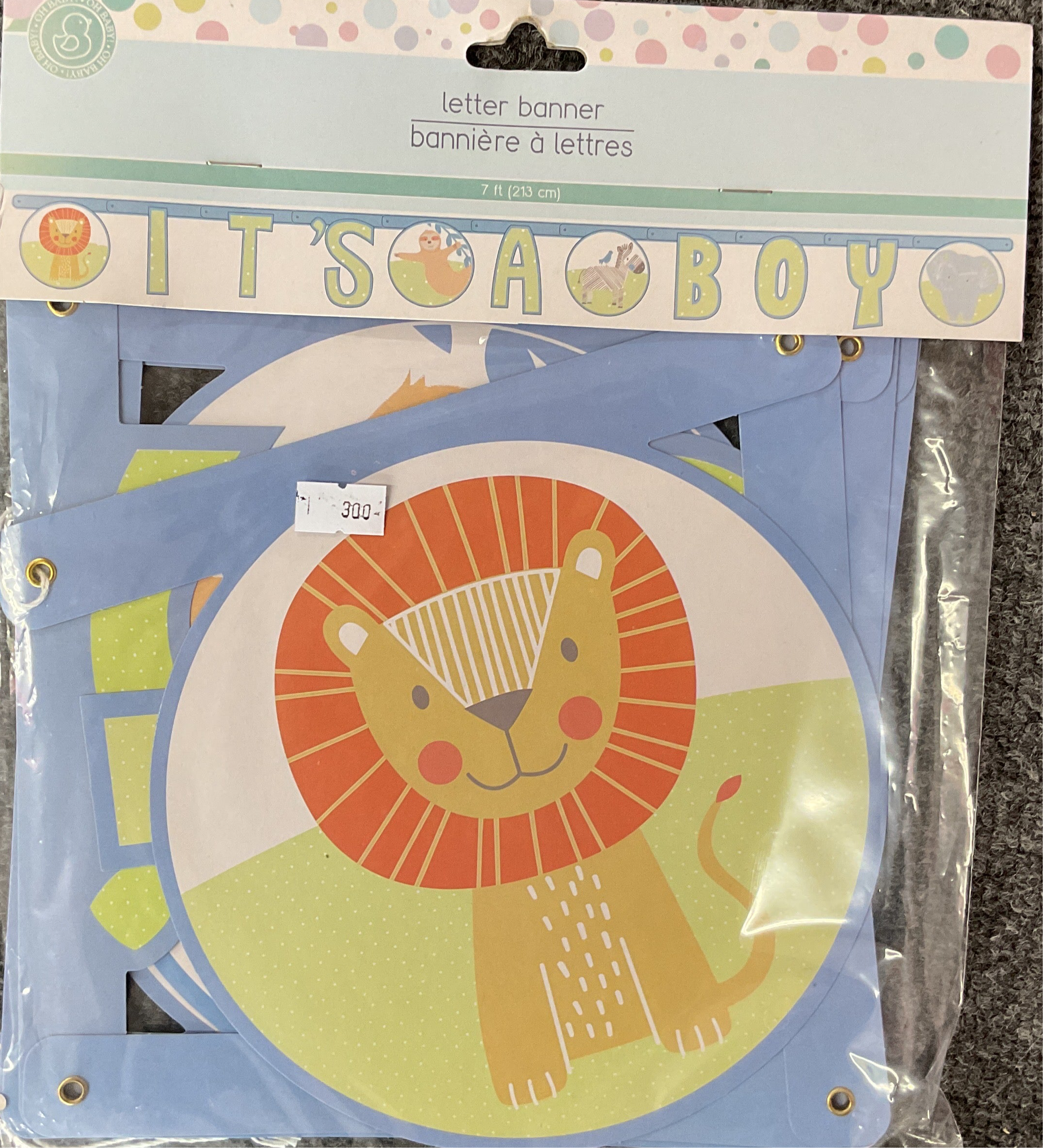 It’s a boy letter banner with animals BS25