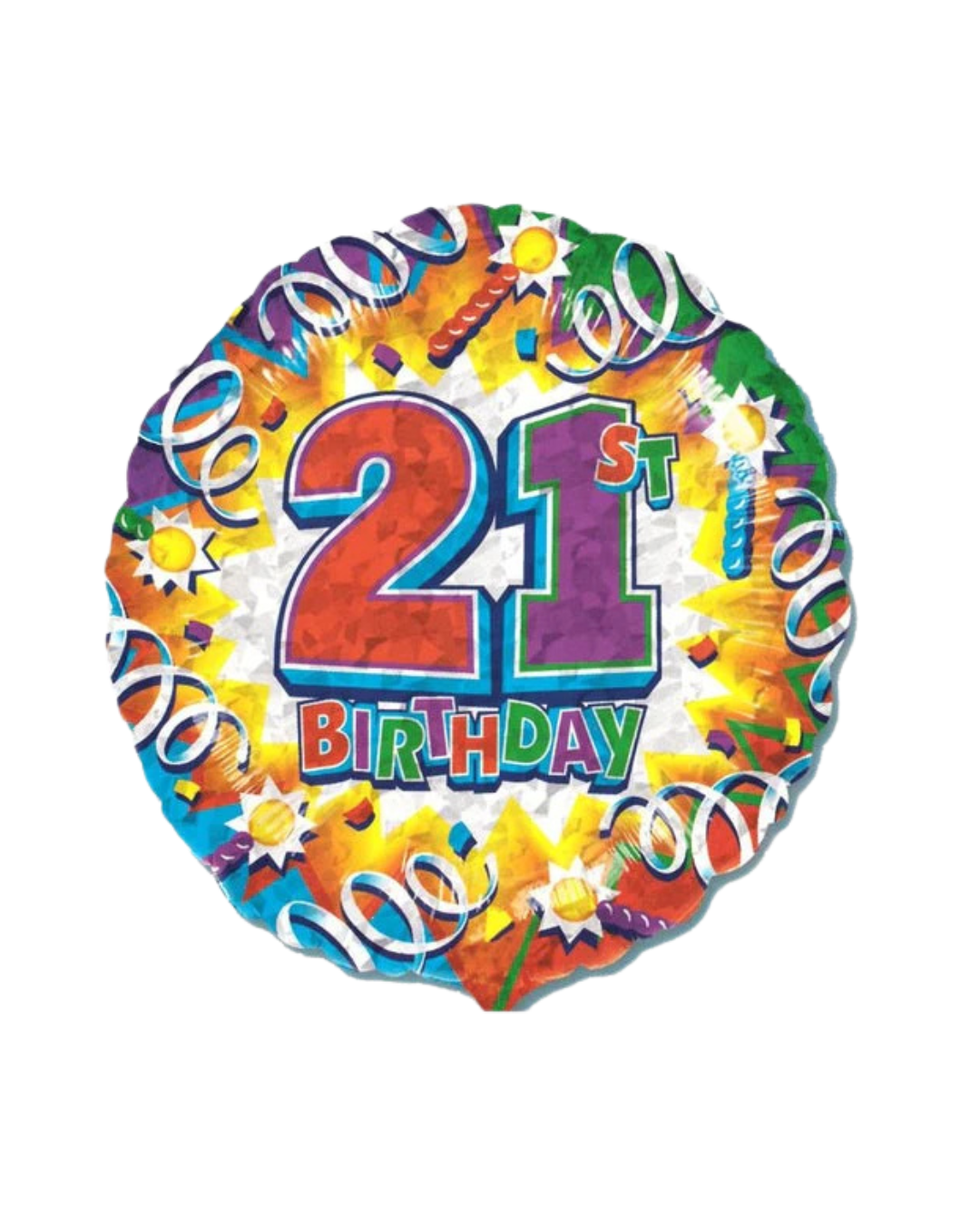 Colorful 21st Birthday Foil Balloon – 18" (AB21)