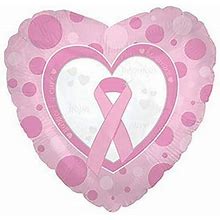 Balloon 18" Breast Cancer Awareness Ribbon Pink Mylar Foil Balloon C1