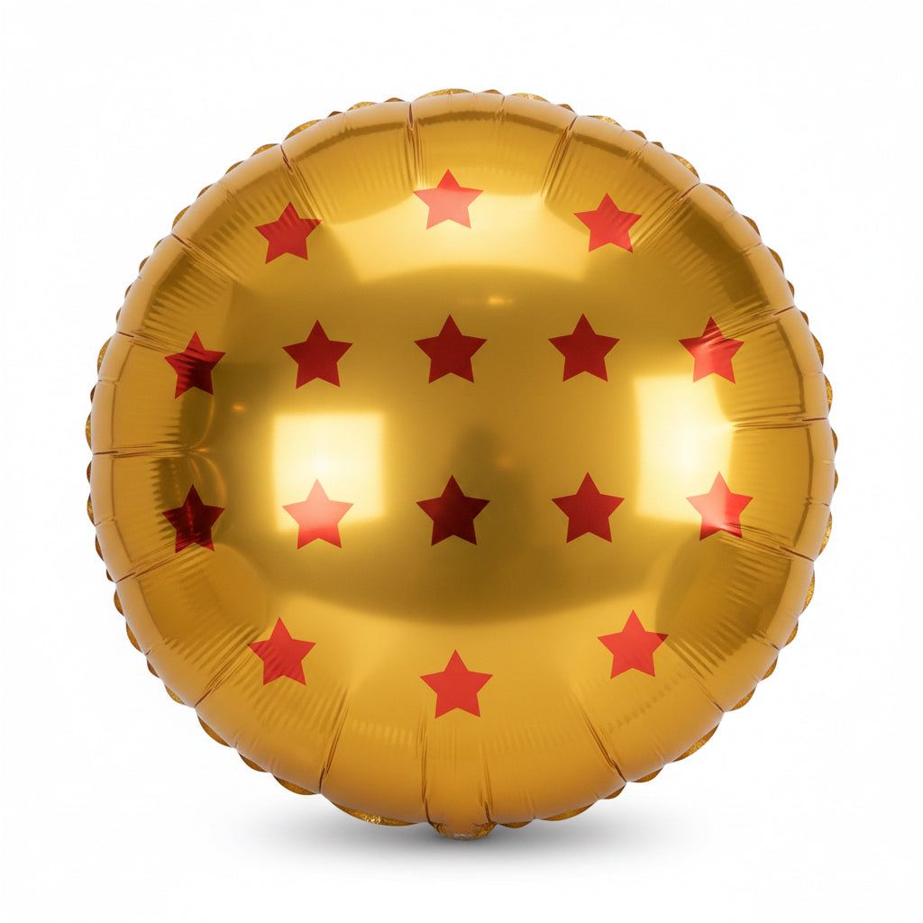 Orange balloon with red stars 18"039
