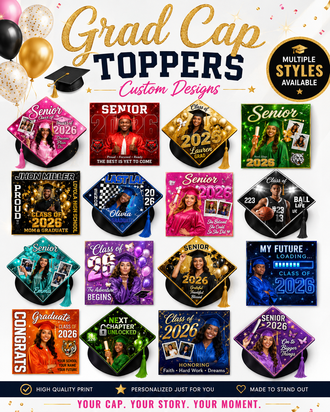 Custom Grad Toppers