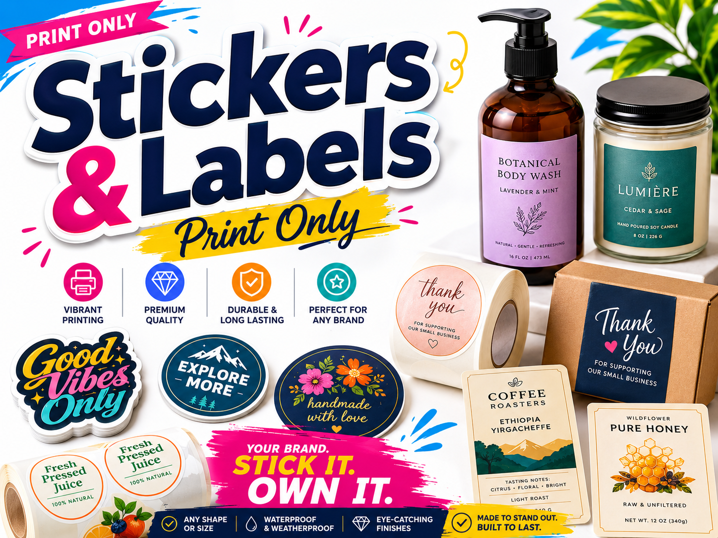 Paper Printing, Stickers and Labels