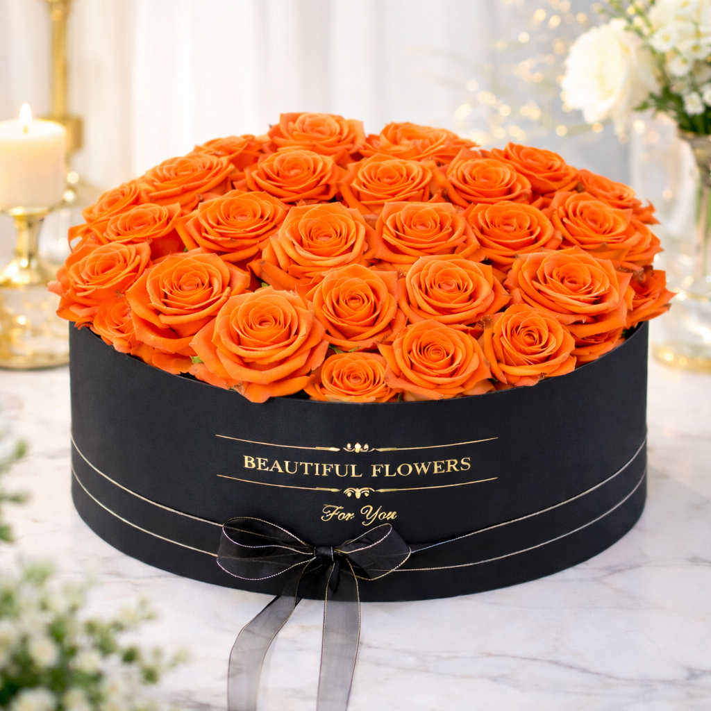 Roses in a Round Box