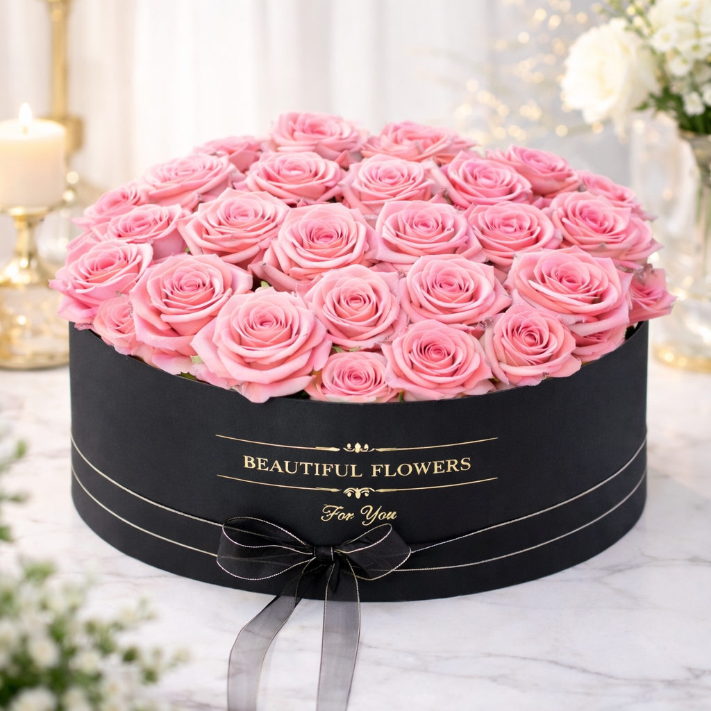 Roses in a Round Box