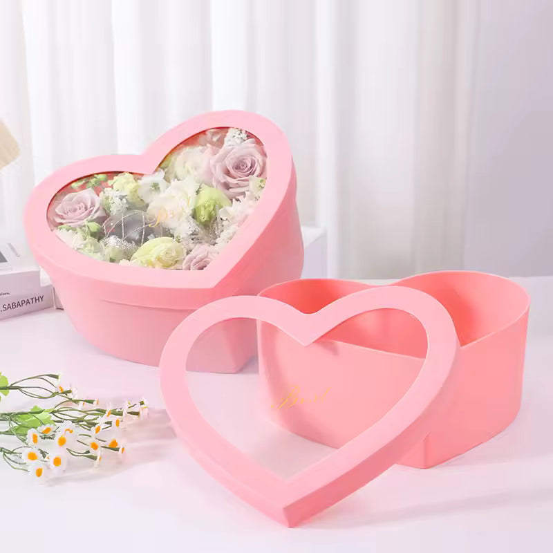 2pcs Plastic Heart Box Set