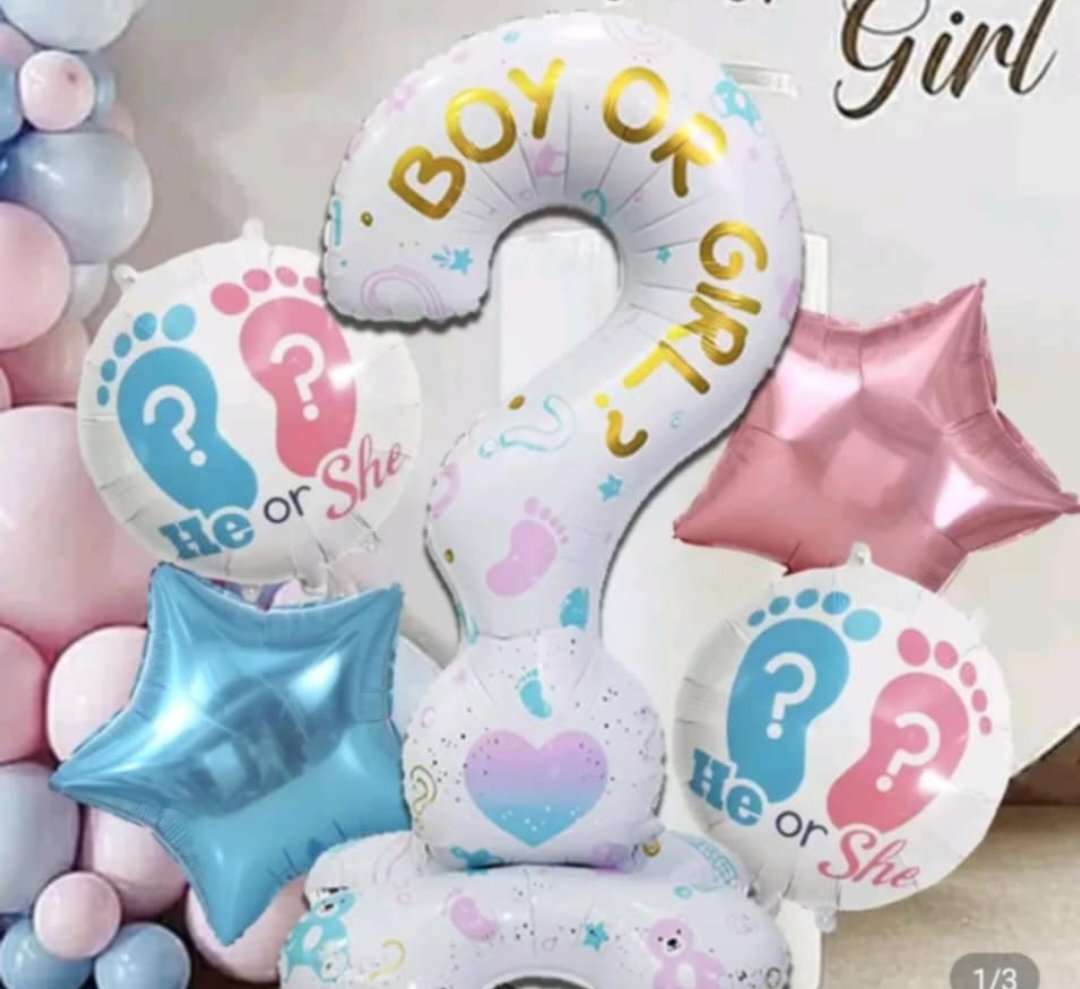 BABY SWOWER 5PC STAR SHAPED AIR-FILLED BALLOON BS78