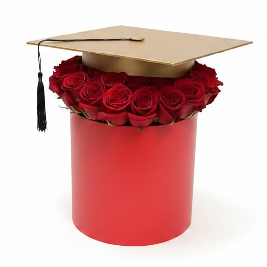 Graduation Cap Rose Box