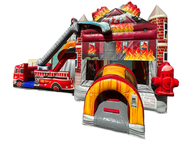 Fire House Bounce House with Slide-R