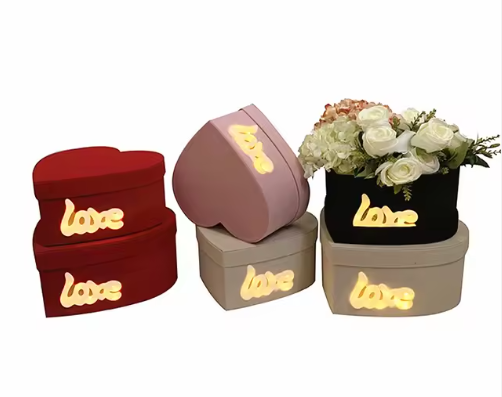 2pcs LED Love Heart Flower Box Set