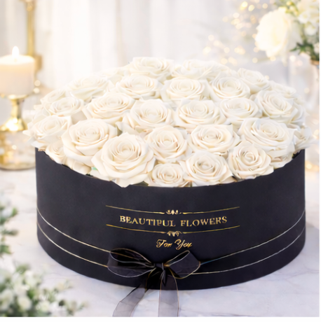 Roses in a Round Box