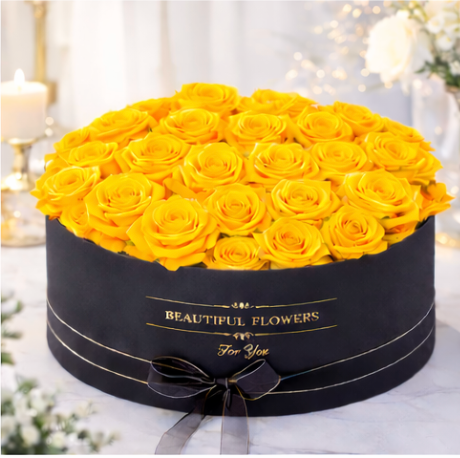 Roses in a Round Box
