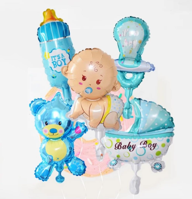 BABY SHOWER BOY 5pc air-filled BALLOON 1pc 3.00 all 5pc 15.00 BS76