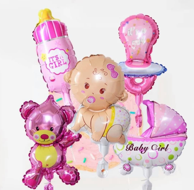 BABY SHOWER GIRL5pc air-filled BALLOON 1pc 3.00 all 5pc 15.00 BS75