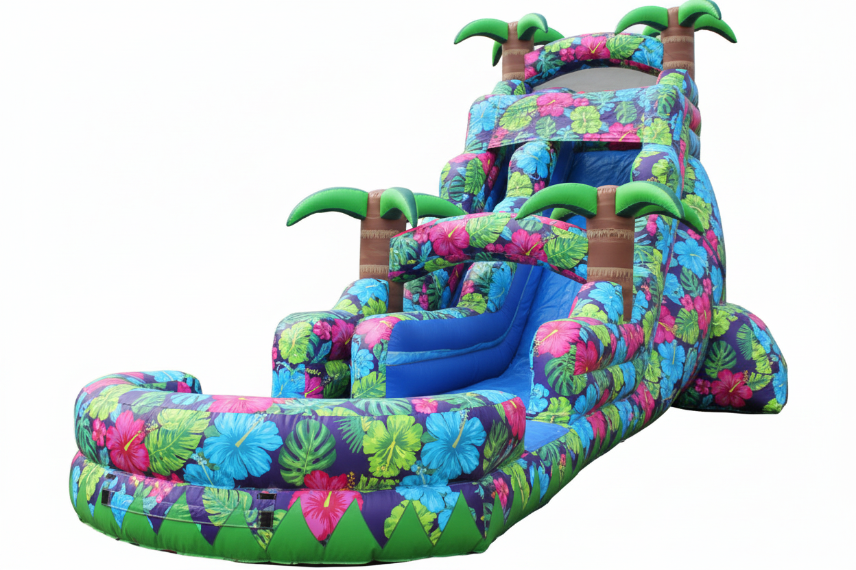 22ft purple crush water slide with landing pool