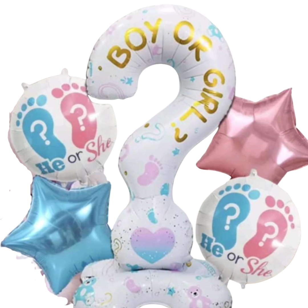 BABY SWOWER 5PC STAR SHAPED AIR-FILLED BALLOON BS78
