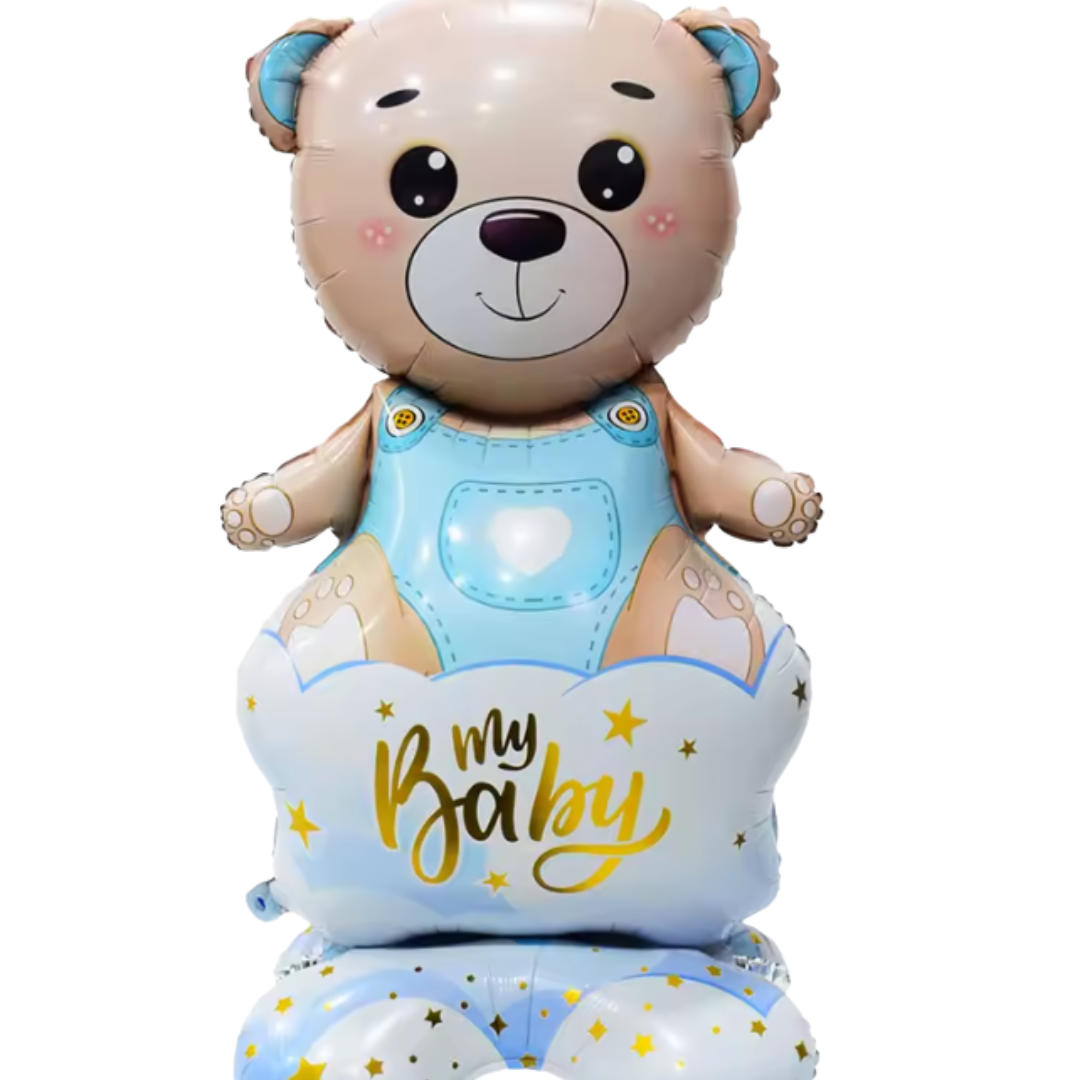 BABY SHOWER BOY BEAR 5FT TALL BALLOON BS67
