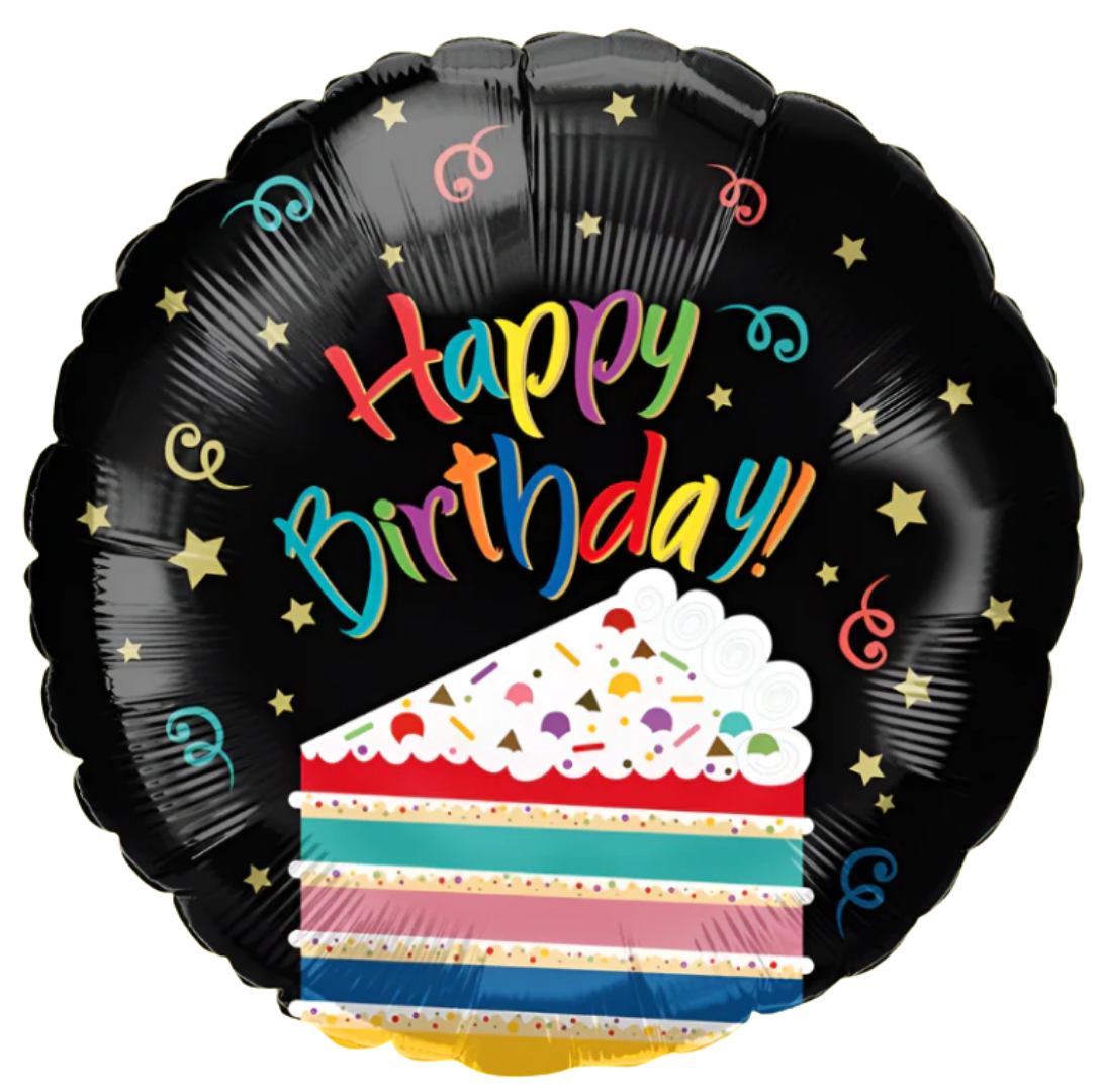 Happy Birthday Piece of Cake 18" Balloon - HB81