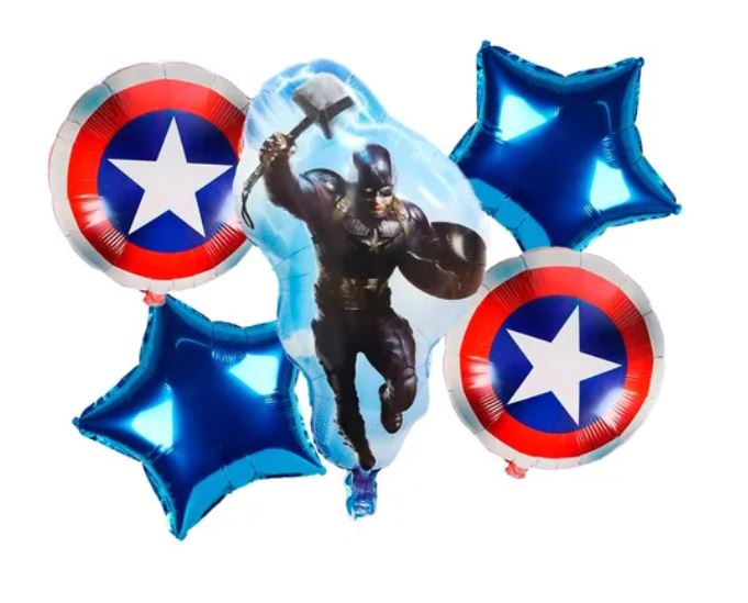 5pcs Marvel Avengers Captain America Balloon Set -KB#36