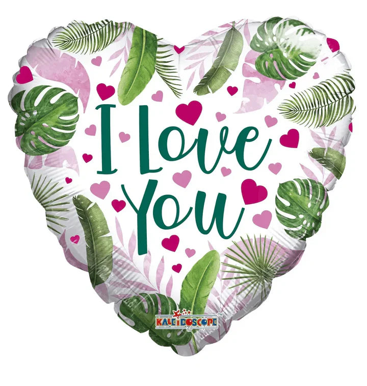 Love You Heart Leaf 18" Balloon -L52