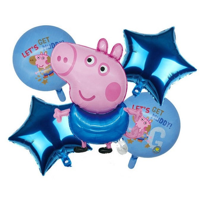 5pcs Peppa Pig Theme 20” Balloons Set -KB#36