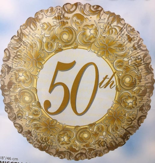 Happy 50th Birthday Gold Foil Balloon – 18" (AB50)