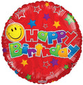 Happy Birthday Smiley Face 18" Balloon - B66