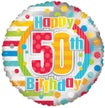 Happy 30th, 40th, 50th, 60th, 70th, 80th & 90th Birthday Dots & Lines Foil Balloon – 18"