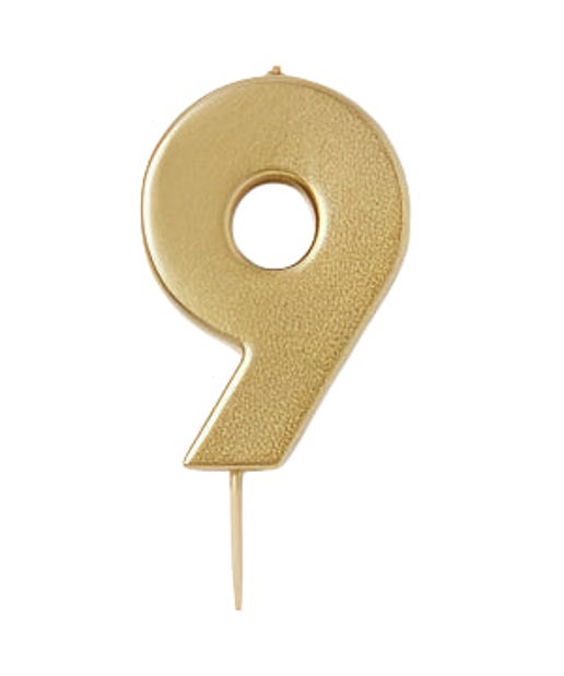 GOLD NUMBER CANDLES #9