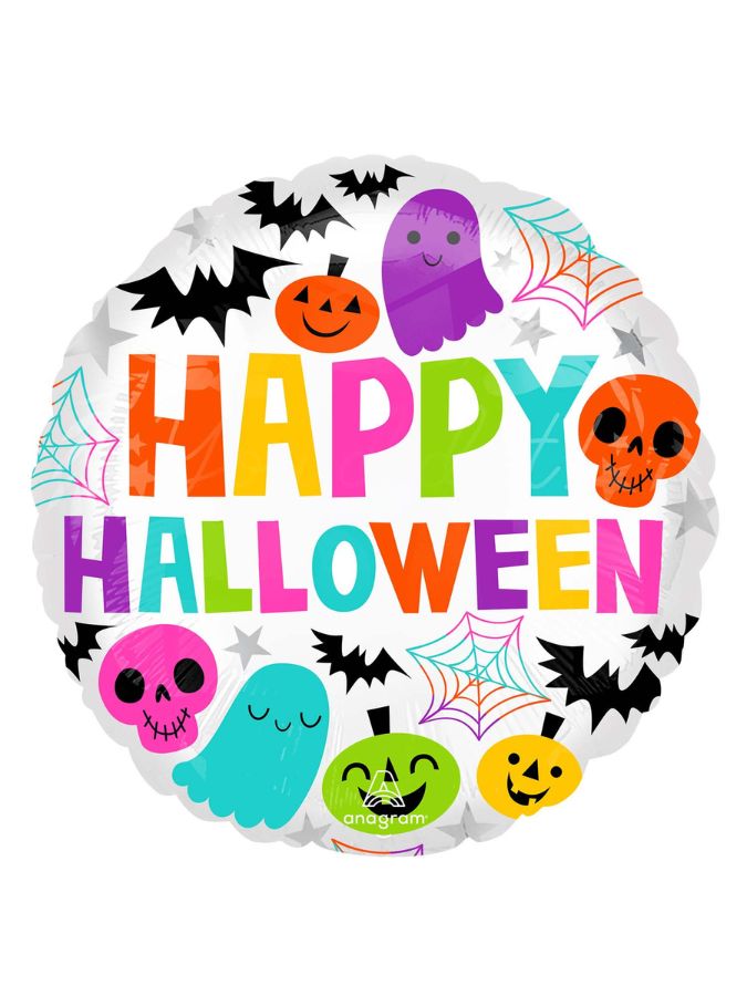 Colorful Happy Halloween Foil Balloon – 18" (HW2)