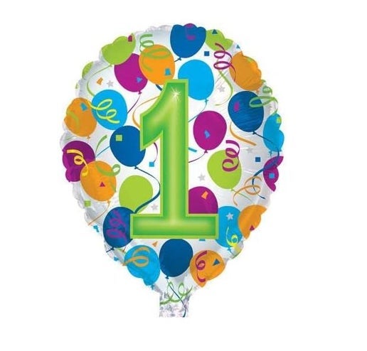 Colorful Number 1 Foil Balloon – 18"