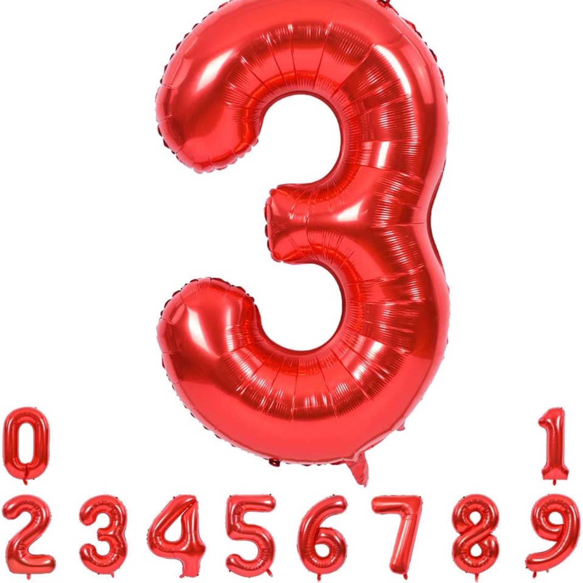 34” Red Number Balloons