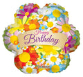Happy Birthday Flower With Banner 18" Balloon - B26