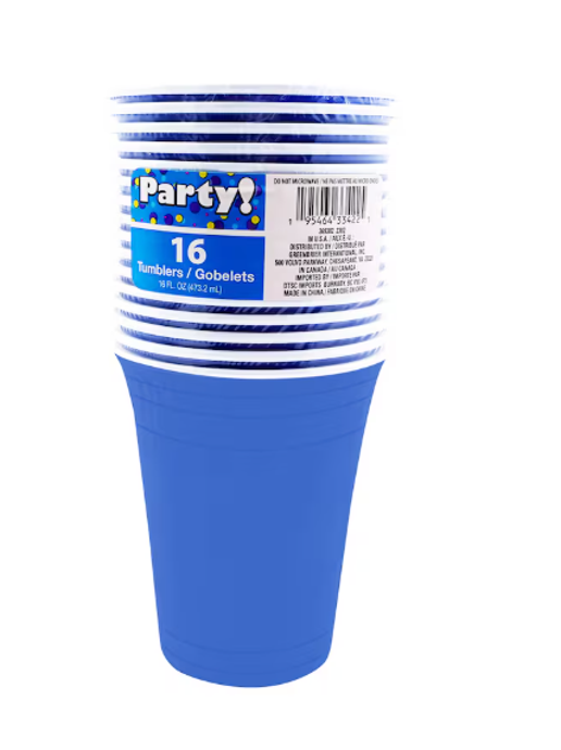 16 Pcs Party Cups – Blue
