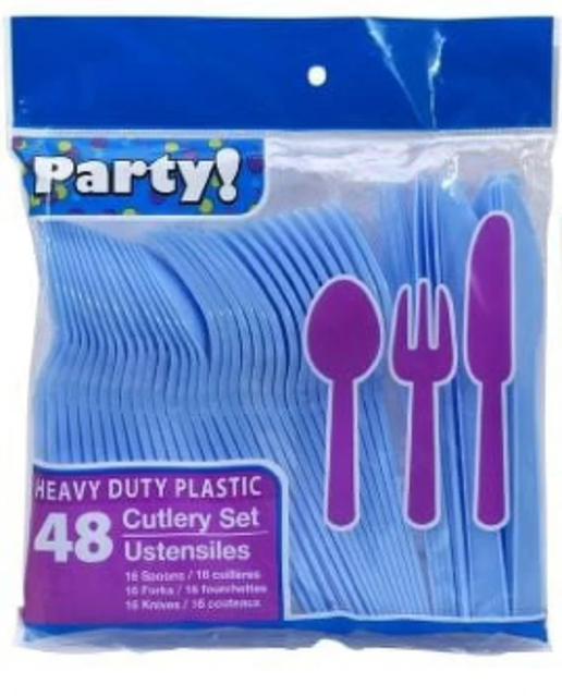 48 Pcs Plastic Cutlery Set