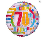 Happy 30th, 40th, 50th, 60th, 70th, 80th & 90th Birthday Dots & Lines Foil Balloon – 18"