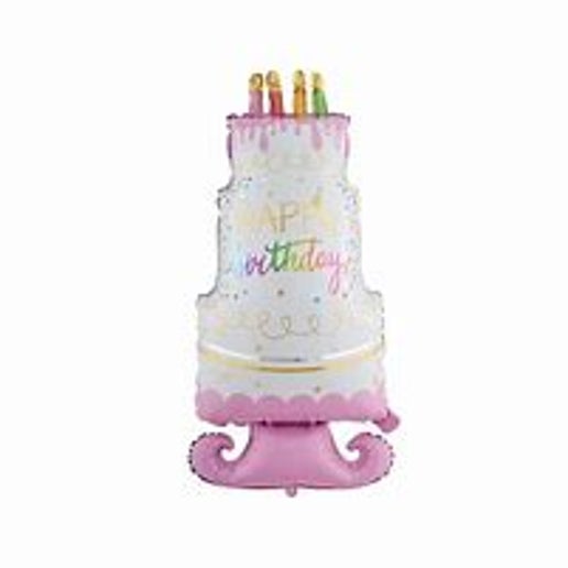 HAPPY BIRTHDAY CAKE STANDING AIR FILL 58" BALLOON - HB108