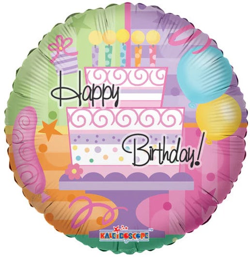 Happy Birthday Pink Cake 18" Balloon - B32