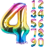 34" Rainbow Number Balloon