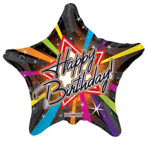 Happy Birthday stars Multicolor Rays "18 Ballon - B85
